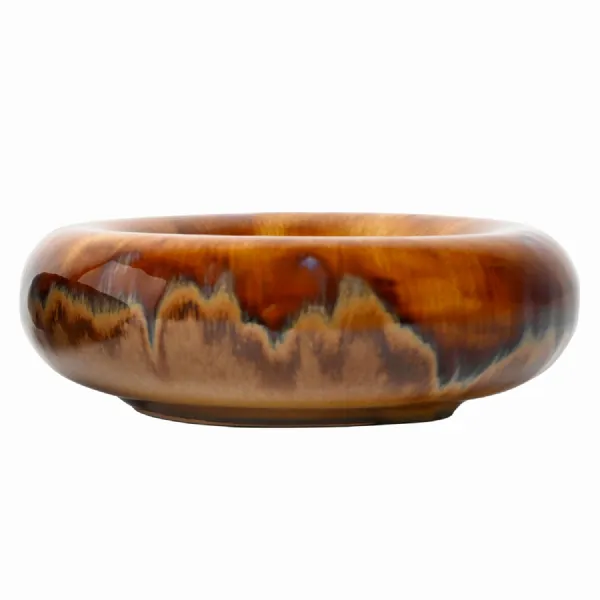 Medway Ochre Reactive Glaze Stoneware Bowl Brown, Orange