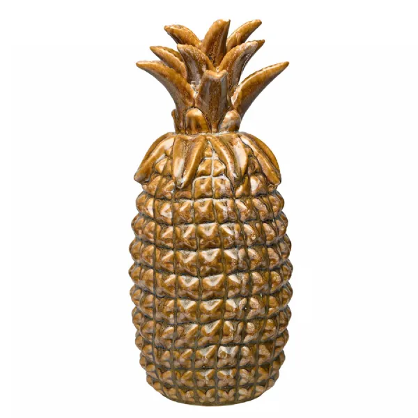 Tropics Reactive Glaze Pineapple Brown, Gold