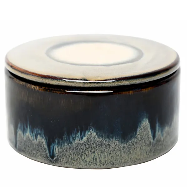 Medway Blue Reactive Glaze Candle Blue