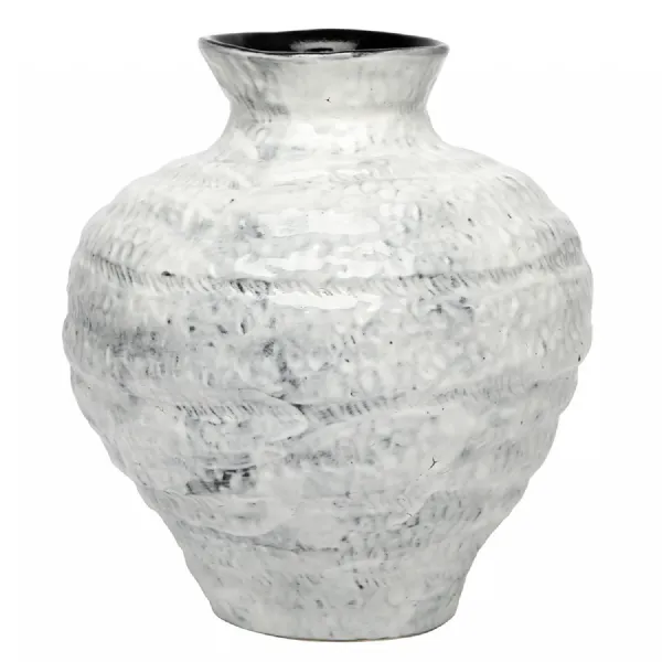 Lunel White Glazed Vase Medium