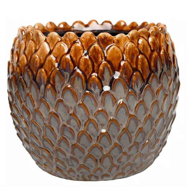 Pinecrest Planter Reactive Glaze Small Brown