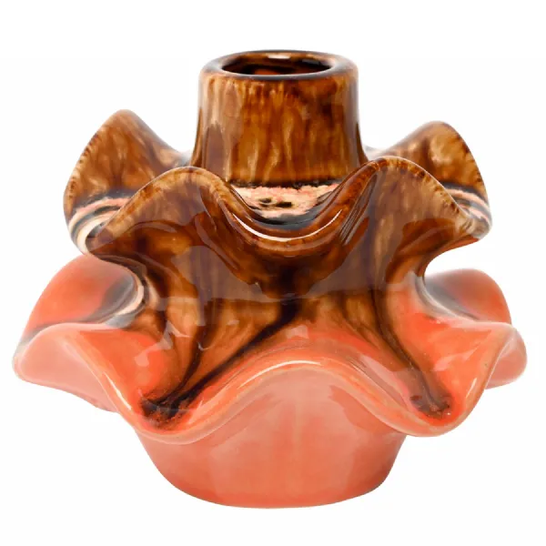 Ibiza Reactive Glaze Small Vase Brown, Orange
