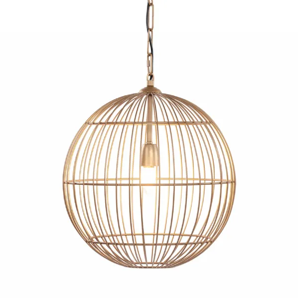 Mira Globe Wire Pendant Brass, Gold