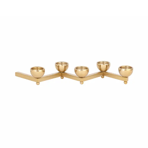 Luca Zigzag Tealight Holder Gold