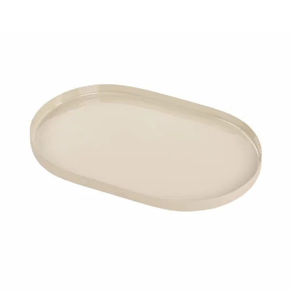 Ovolo Iron Enamel Beige Tray Small Cream