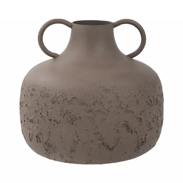 Alora Brown Textured Metal Vase Large