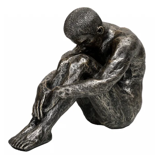 Relaxed Male Sculpture Antique Gold