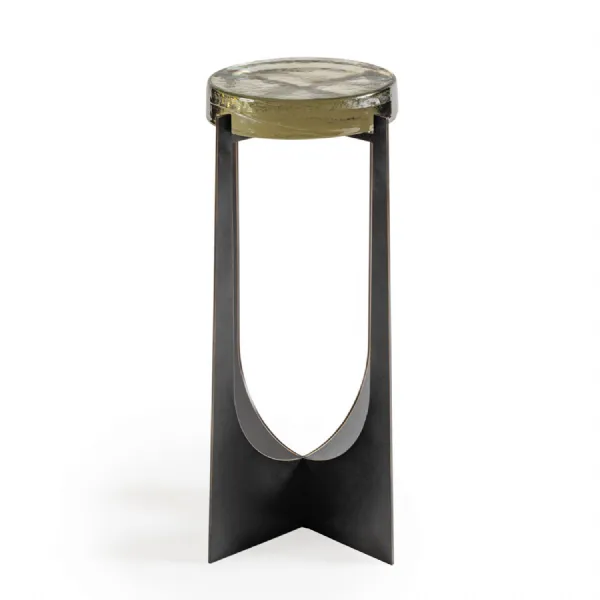 Glenthorpe Brick Glass Accent Table Black, Bronze
