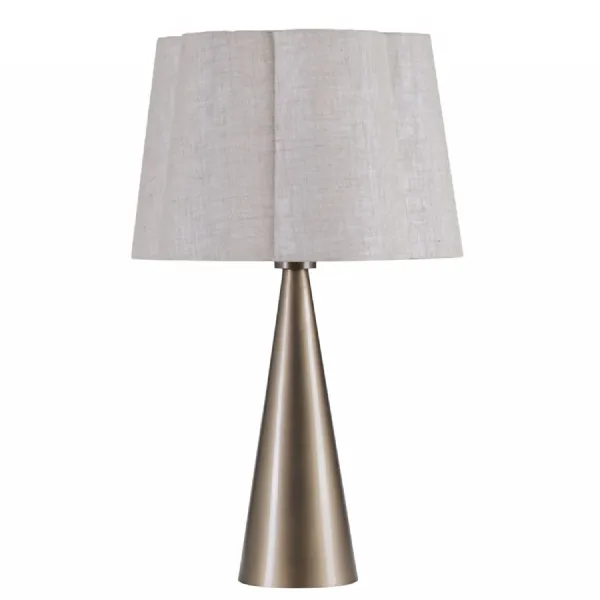 Southbourne Smoked Gold Table Lamp with Linen Shade 60cm Bronze, Gold
