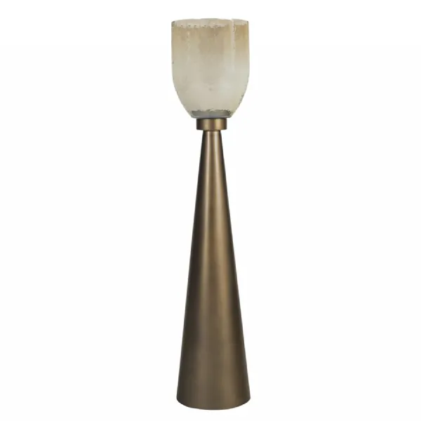 Southbourne Smoked Gold Floor Hurricane 80cm
