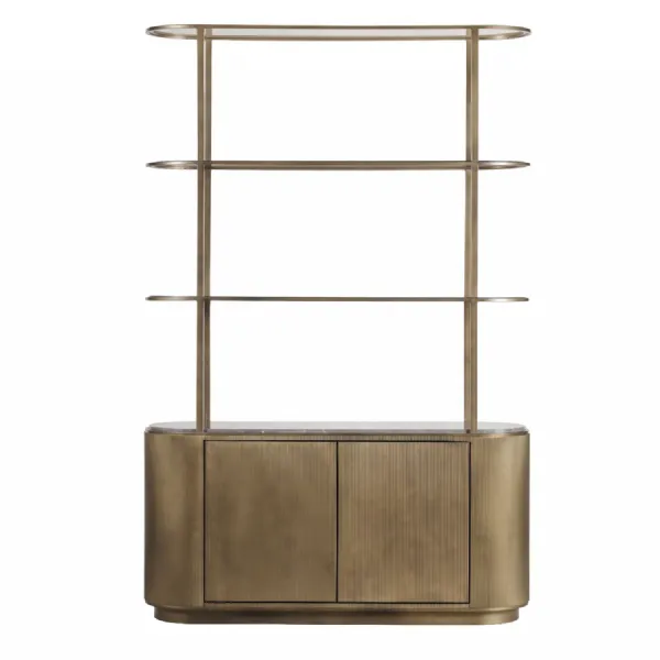Belvedere Royal Gold Shelving Unit With Storage Brown, Gold