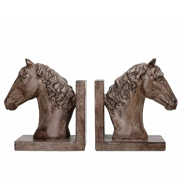 Delia Horse Bookends Brown, Taupe