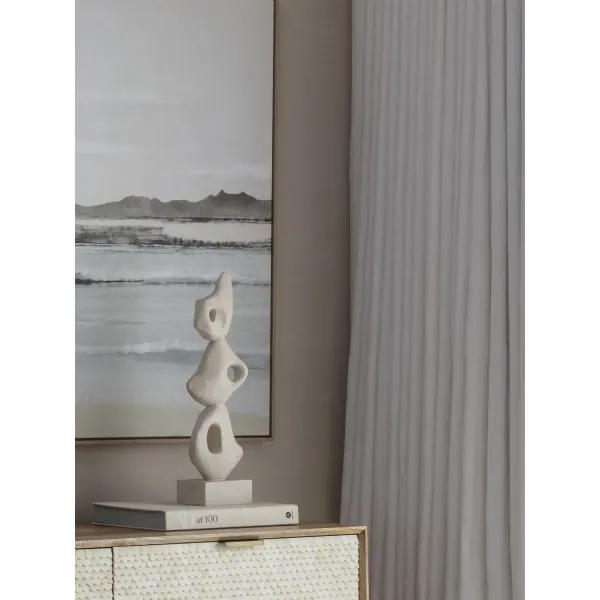 Aven Stacked Organic Forms Sculpture White