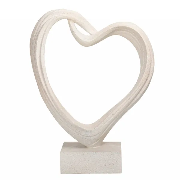 Aven White Sculpted Heart