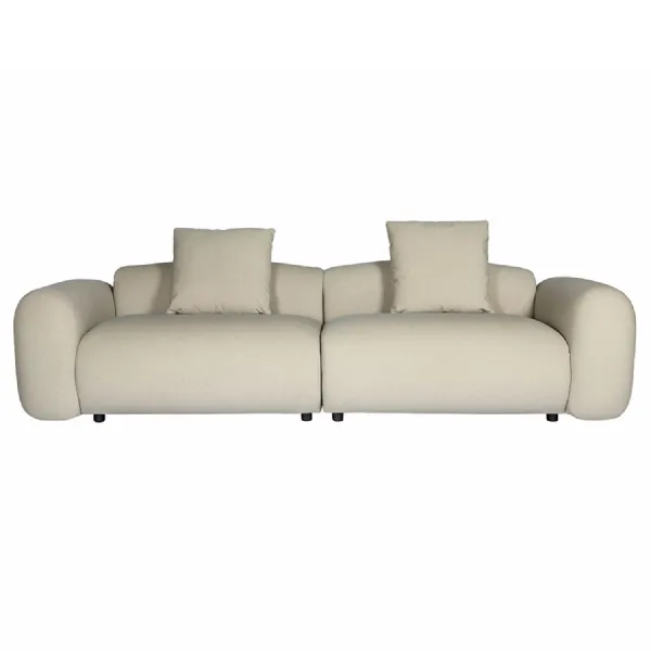 Limewood 3 Seater Sofa and Cushions in Warm Stone Velvet Beige, Cream, Ivory, Neutral