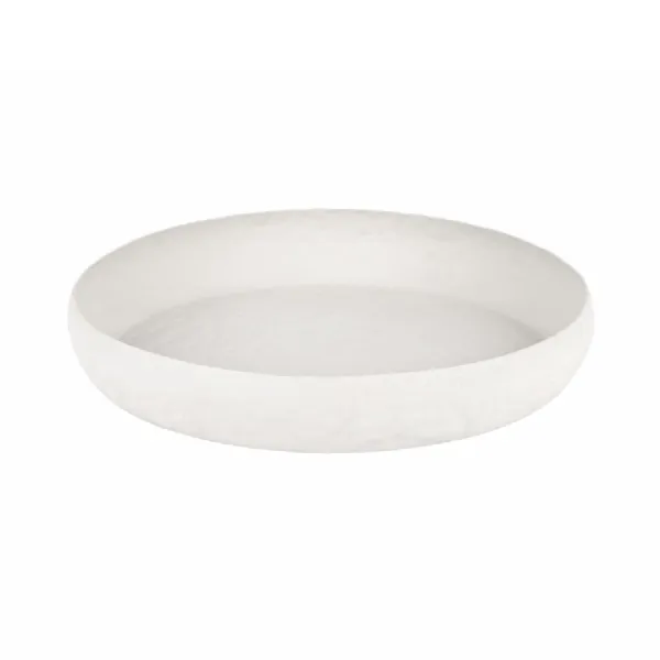 Samui White Stonewash Round Platter Large Neutral, White
