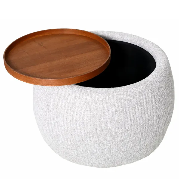 Gensen Ottoman in Oatmeal Small 70cm Cream