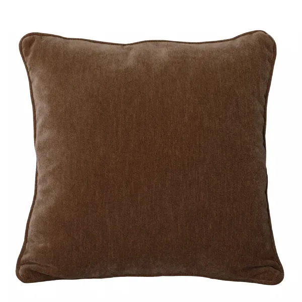 Eden Cushion in Mocha Velvet 47x47cm Brown
