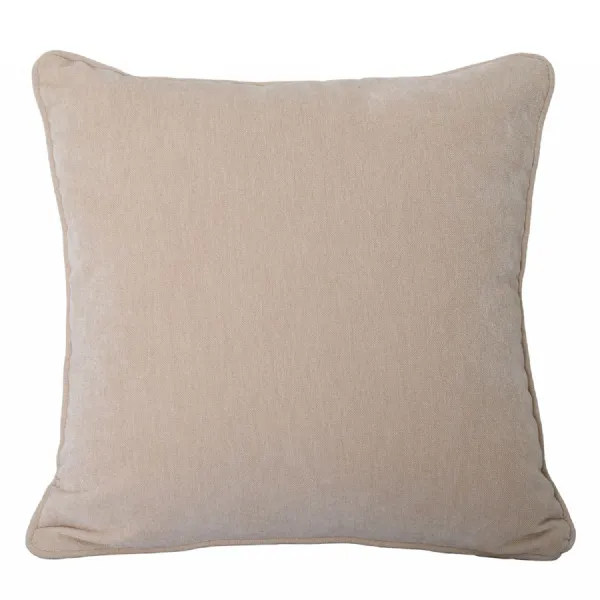 Eden Cushion in Warm Stone Velvet 47x47cm Cream