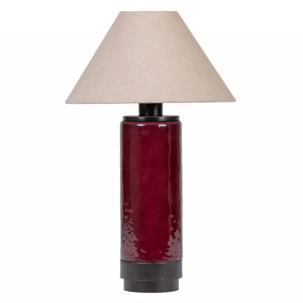 Duthie Table Lamp Merlot Red With Shade