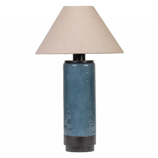 Duthie Table Lamp Dolphin Blue With Shade