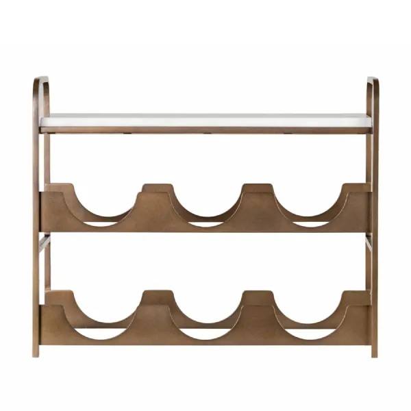 Westland Marble Top 6 Bottle Wine Rack