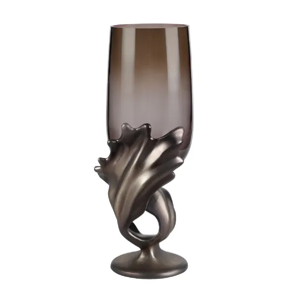 Montrose Sculptural Aluminium And Glass Hurricane