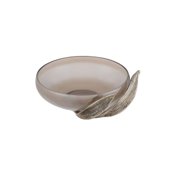 Folia Ombre Glass Bowl With Antique Gold Leaf