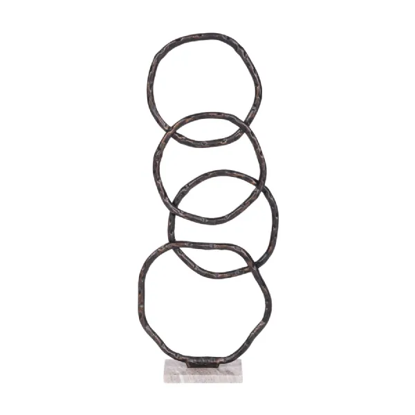 Evren Abstract Ring Antique Black Aluminium Sculpture