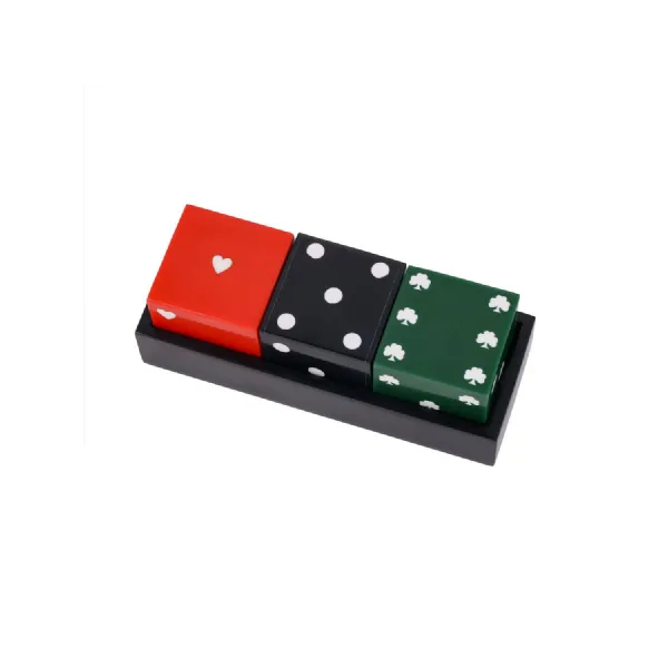 Montaire Set Of 3 Resin Decorative Dice In Tray