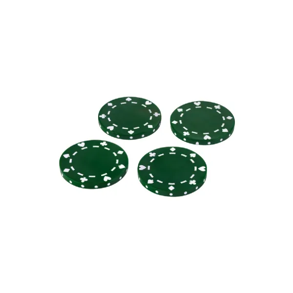 Montaire Set Of 4 Green Resin Poker Coasters