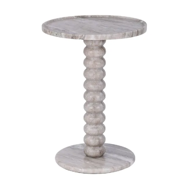 Totem Beige Marble Side Table