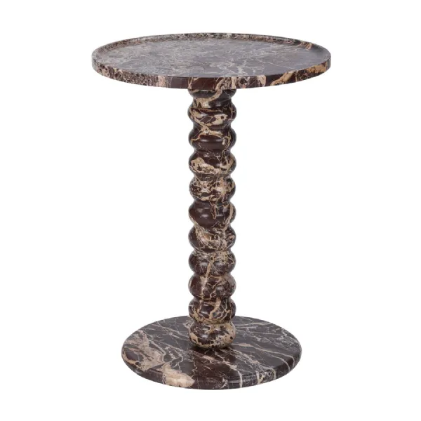 Totem Red Marble Side Table
