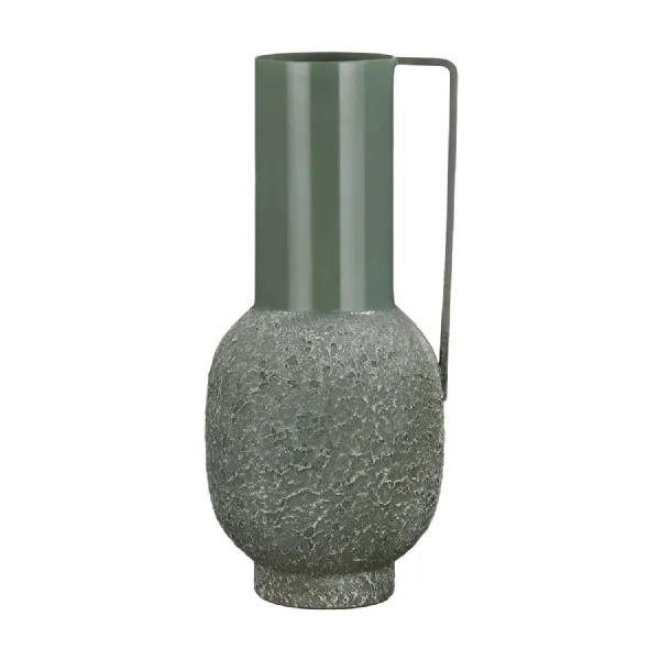 Alora Green Two Texture Vase With Handle 44 Cm