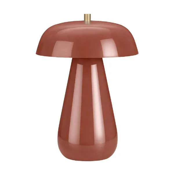 Orvelle Burgandy Gloss Dome Table Lamp With Shade