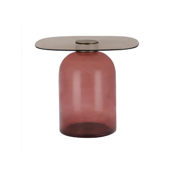 Velune Smoked And Amber Glass Side Table 40 Cm