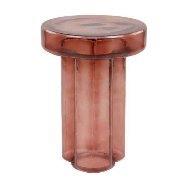 Harwell Red Glass Side Table 52 Cm