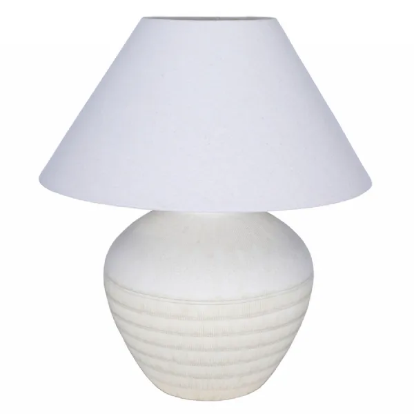 Virelle White Ceramic Table Lamp 52cm With Shade