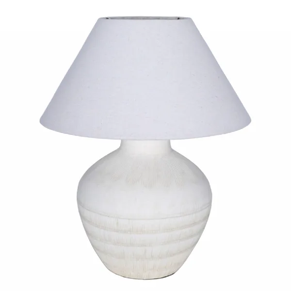 Virelle White Ceramic Table Lamp 41cm With Shade