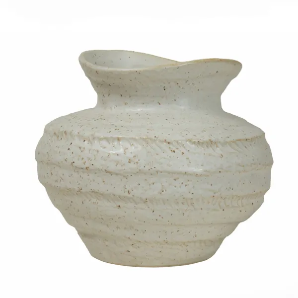 Alba Ivory Speckled Glaze Ceramic Vase 16cm