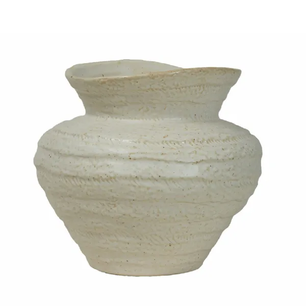 Alba Ivory Speckled Glaze Ceramic Vase 22cm