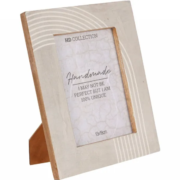 Photo Frame Mango Wood Beige 13x18cm Cream, Neutral