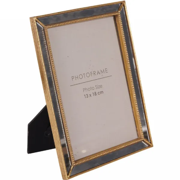 Danes Photo Frame Mirror Polyresin Gold 13x18cm